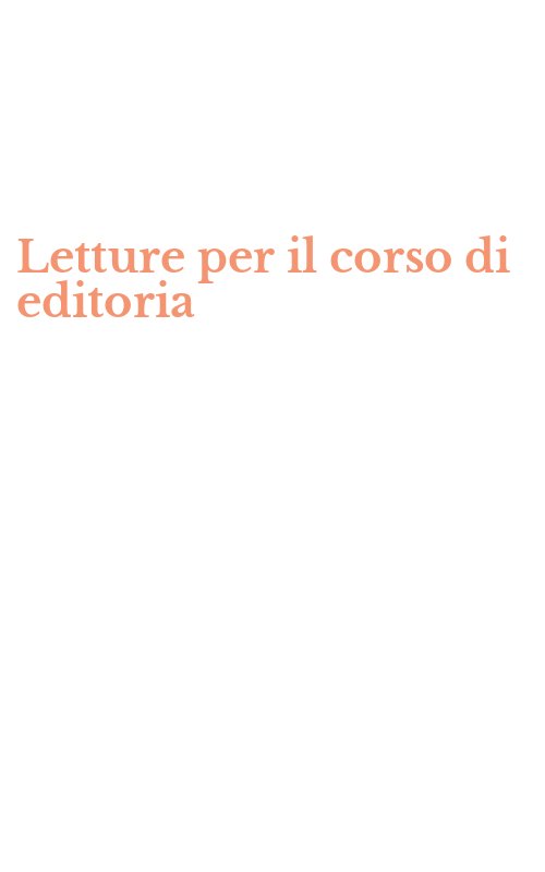 Letture per il corso di editoria