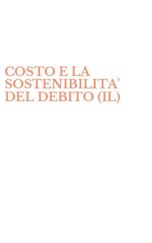 COSTO E LA SOSTENIBILITA' DEL DEBITO (IL)