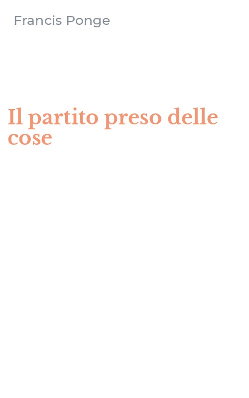 Il partito preso delle cose