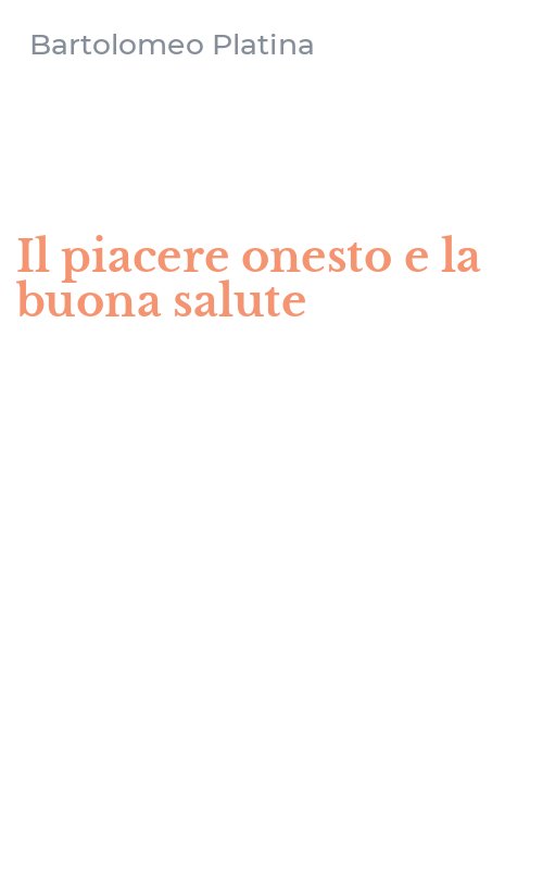 Il piacere onesto e la buona salute