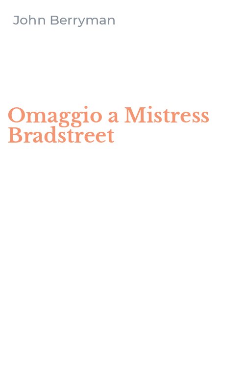 Omaggio a Mistress Bradstreet