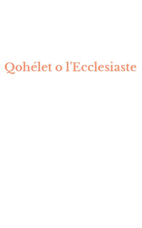 Qohélet o l'Ecclesiaste