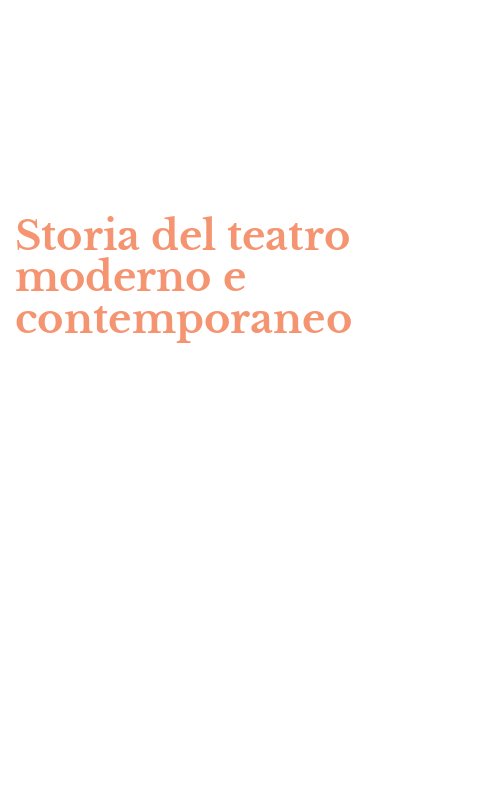 Storia del teatro moderno e contemporaneo
