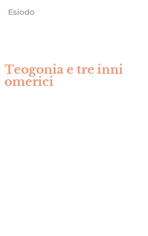 Teogonia e tre inni omerici