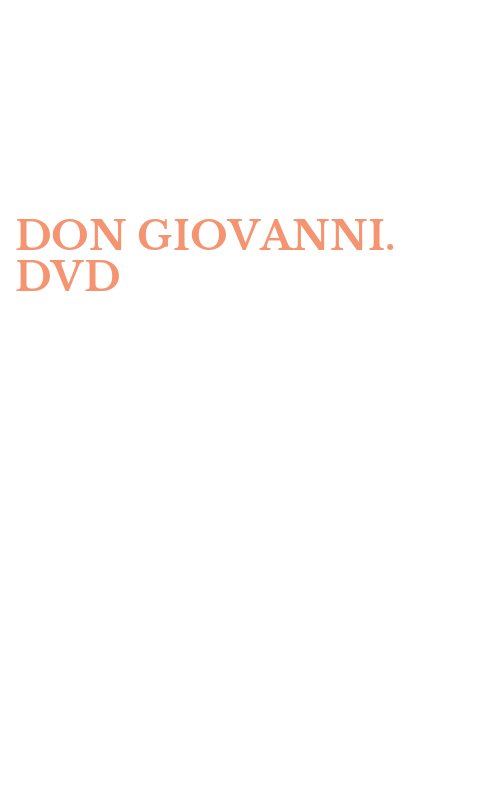 DON GIOVANNI. DVD