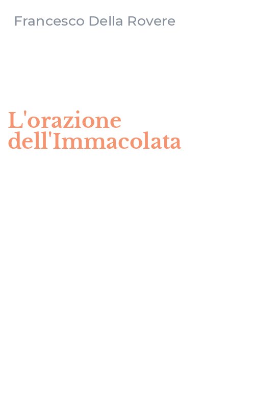 L'orazione dell'Immacolata