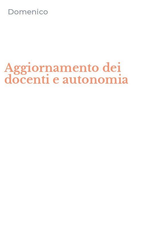Aggiornamento dei docenti e autonomia