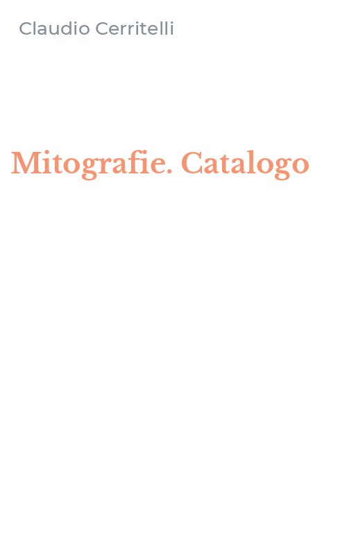 Mitografie. Catalogo