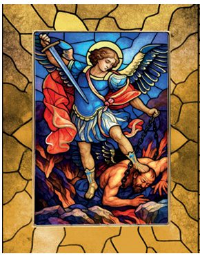 SAN MICHELE ARCANG. VETRO 13x18 cm