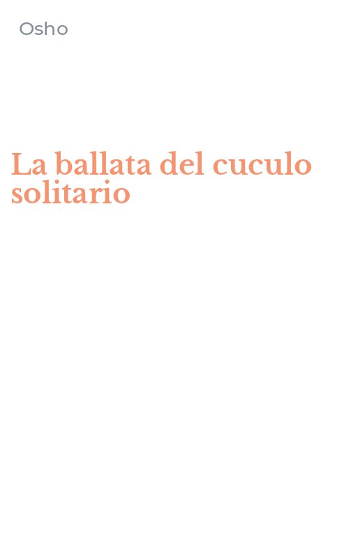 La ballata del cuculo solitario