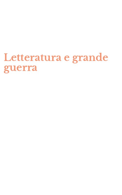 Letteratura e grande guerra