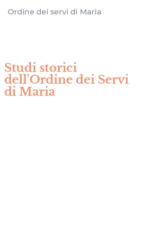 Studi storici dell'Ordine dei Servi di Maria