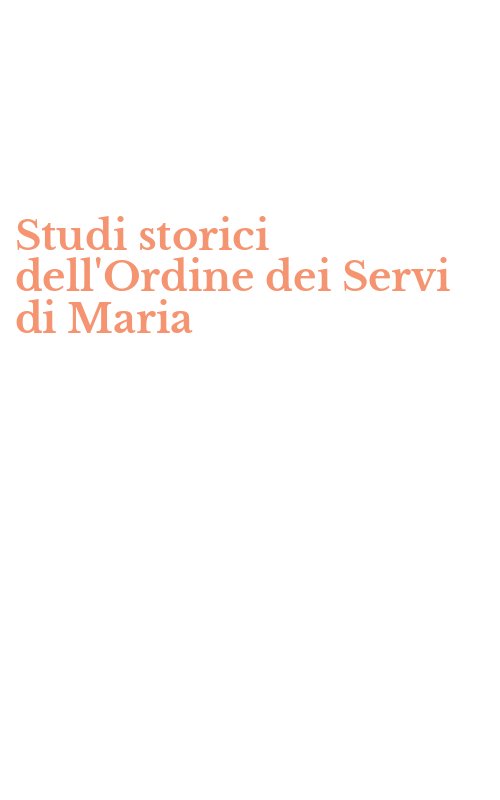 Studi storici dell'Ordine dei Servi di Maria