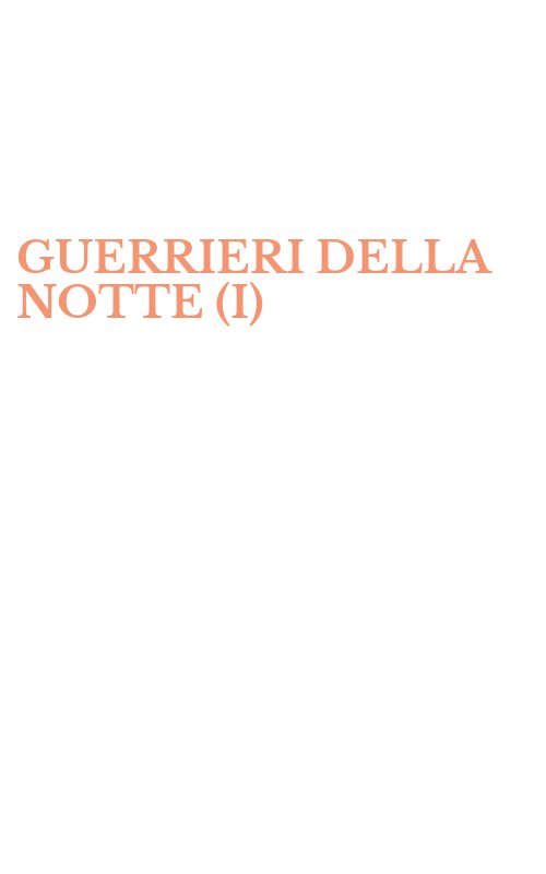 GUERRIERI DELLA NOTTE (I)