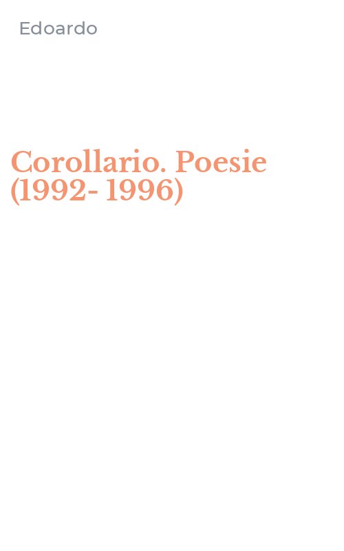 Corollario. Poesie (1992-1996)