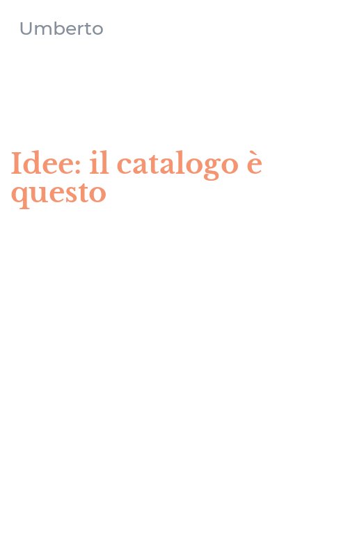 Idee: il catalogo è questo