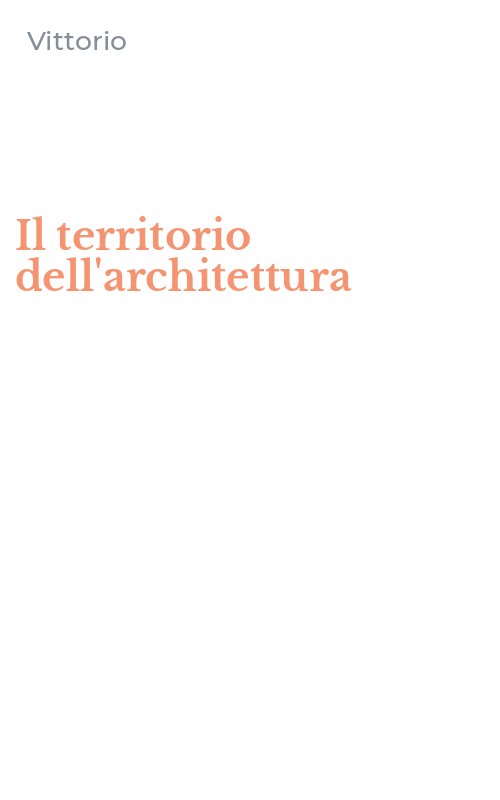 Il territorio dell'architettura