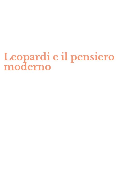 Leopardi e il pensiero moderno