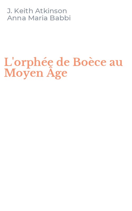 L'orphée de Boèce au Moyen Âge