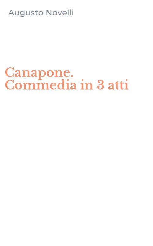 Canapone. Commedia in 3 atti
