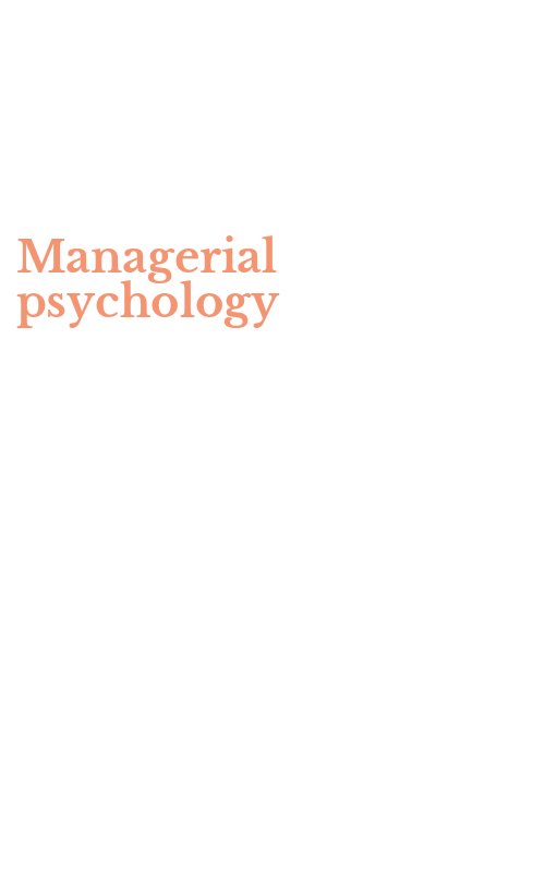 Managerial psychology