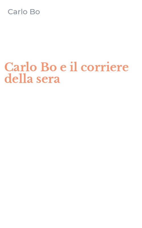 Carlo Bo e il corriere della sera