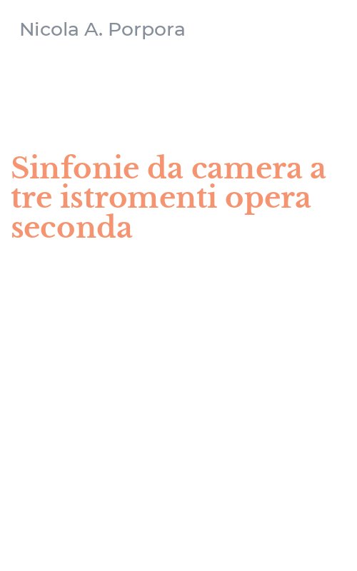 Sinfonie da camera a tre istromenti opera seconda