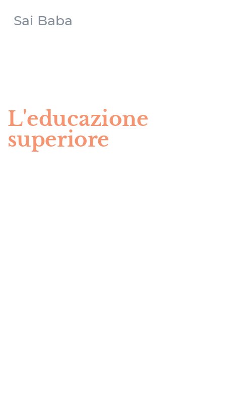 L'educazione superiore