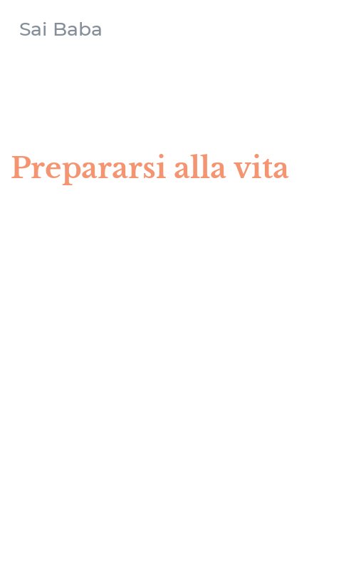 Prepararsi alla vita