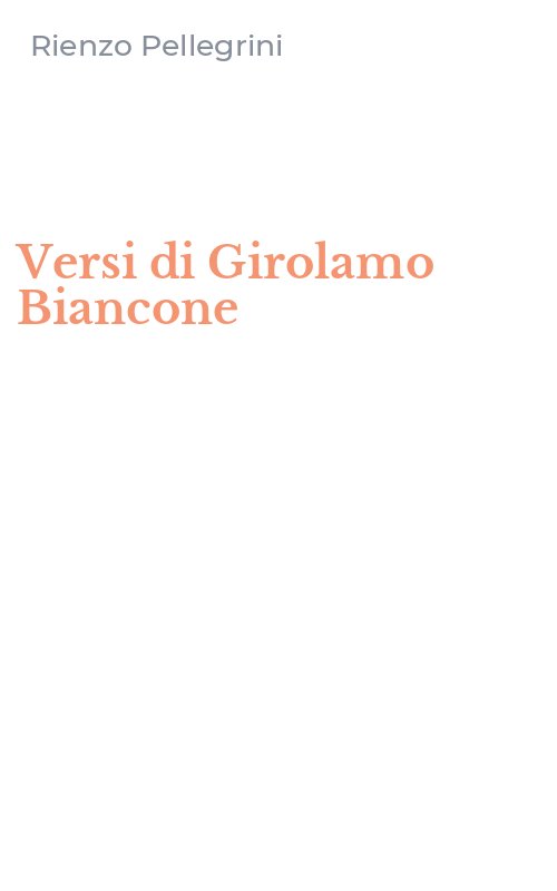 Versi di Girolamo Biancone