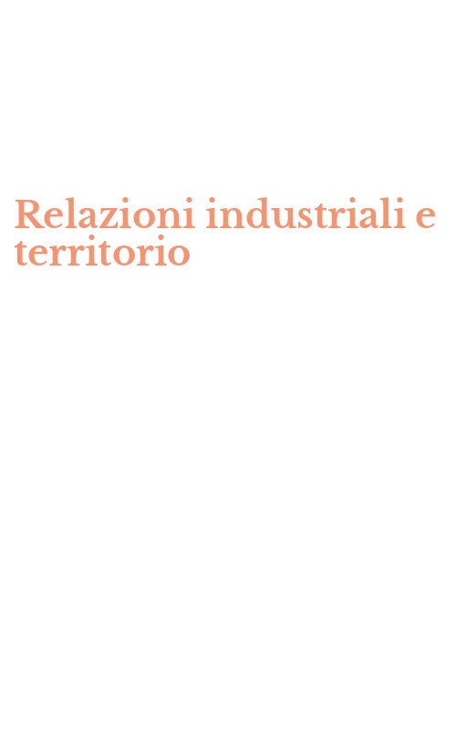 Relazioni industriali e territorio