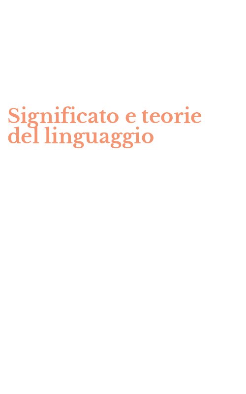 Significato e teorie del linguaggio