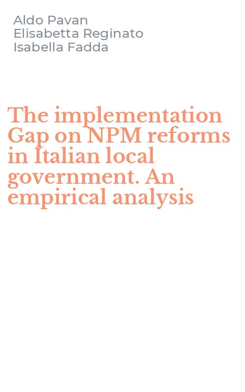 The implementation Gap on NPM reforms in Italian local government. An empirical analysis