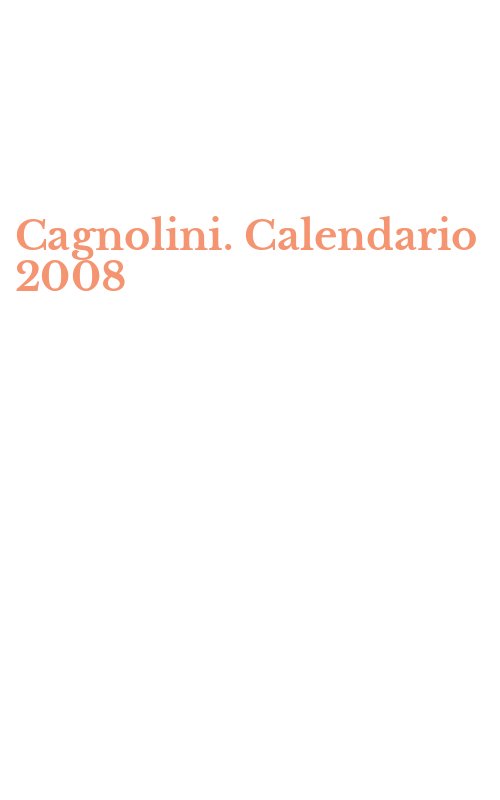Cagnolini. Calendario 2008