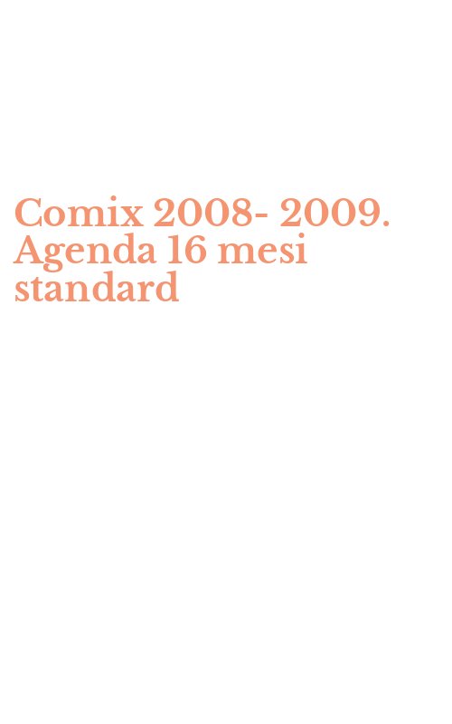Comix 2008-2009. Agenda 16 mesi standard