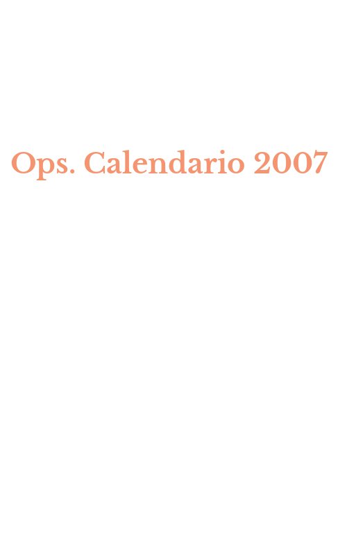 Ops. Calendario 2007