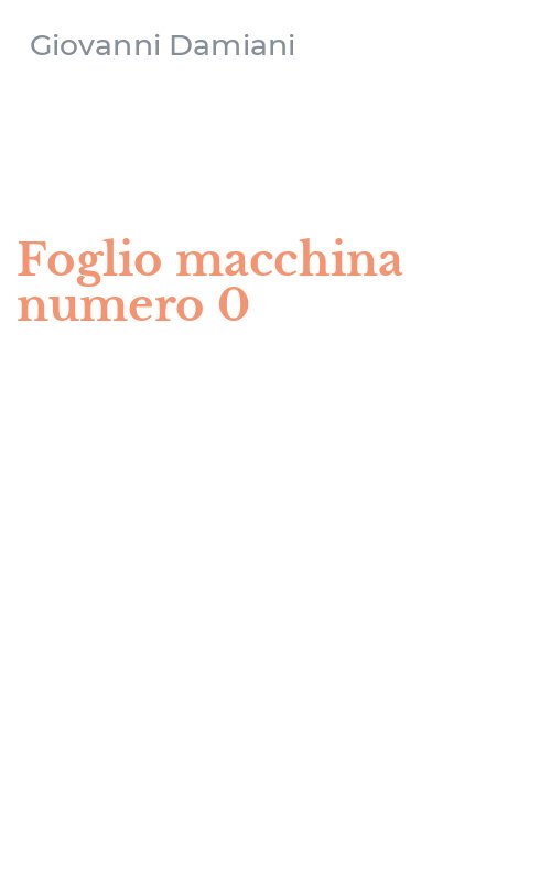 Foglio macchina numero 0