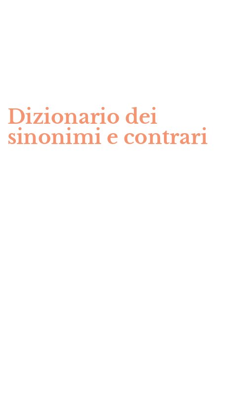 Dizionario dei sinonimi e contrari