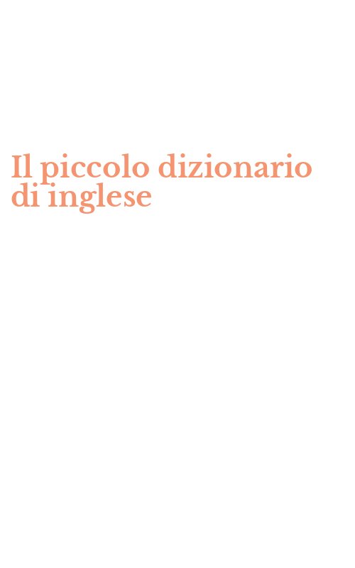 Il piccolo dizionario di inglese