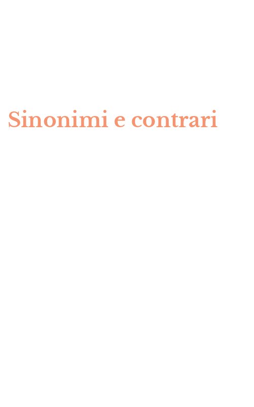 Sinonimi e contrari