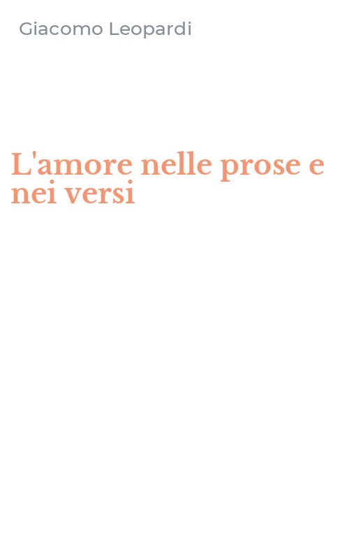 L'amore nelle prose e nei versi
