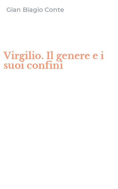 Virgilio. Il genere e i suoi confini
