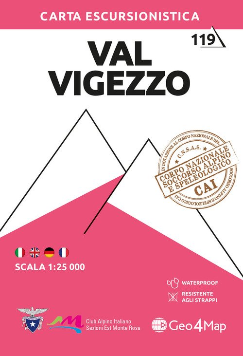 119 Val Vigezzo. Carta escursionistica 1:25.000