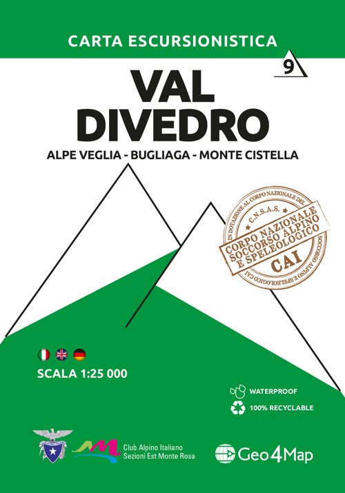 Carta escursionistica val Divedro. Scala 1:25.000. Ediz. italiana, inglese e tedesca