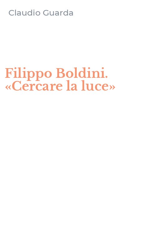 Filippo Boldini. «Cercare la luce»