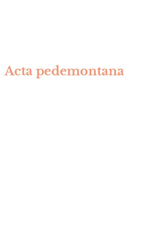 Acta pedemontana