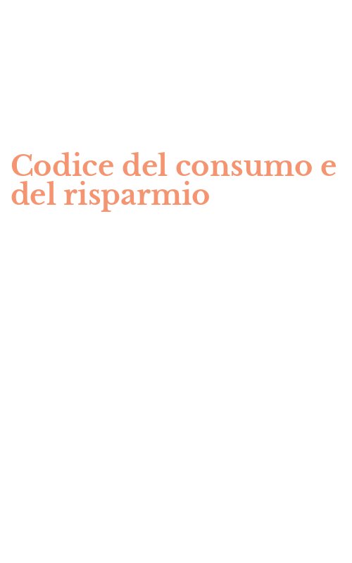 Codice del consumo e del risparmio