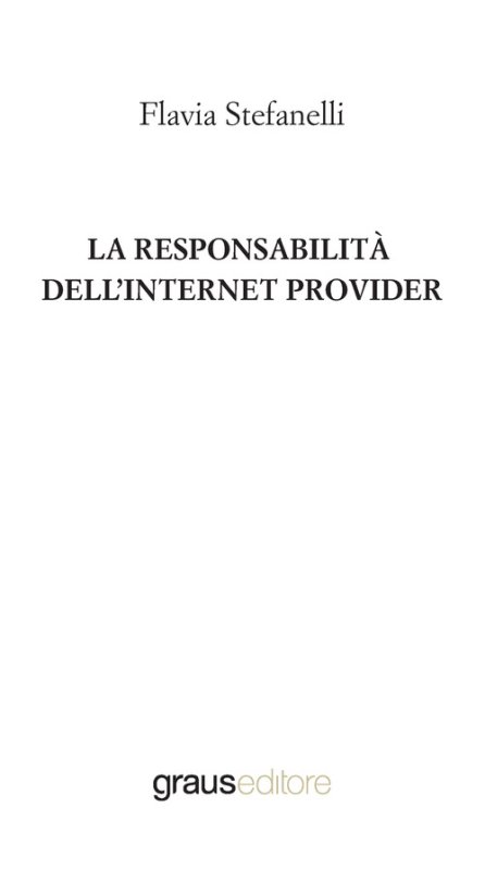 La responsabilità dell'internet provider