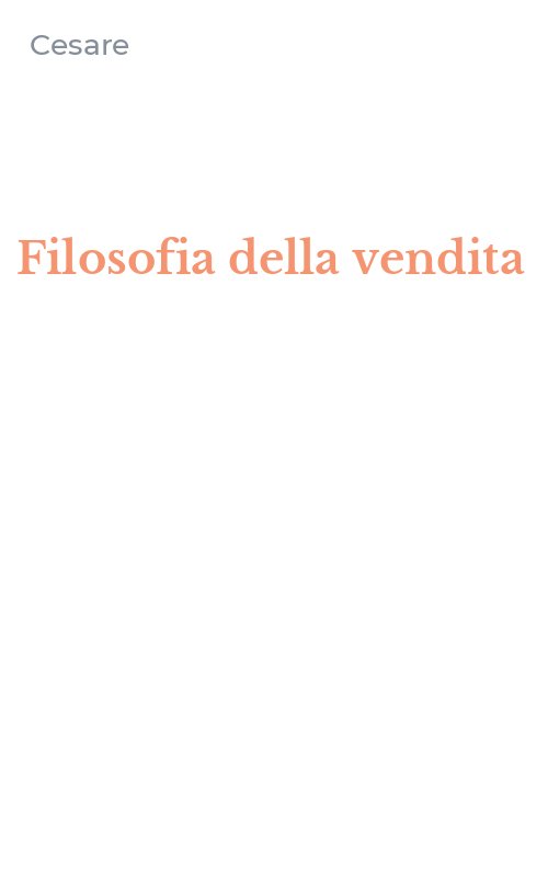 Filosofia della vendita