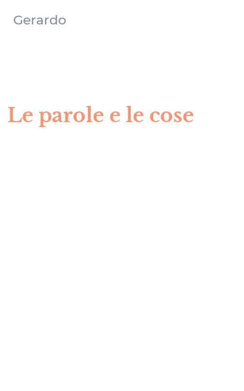 Le parole e le cose